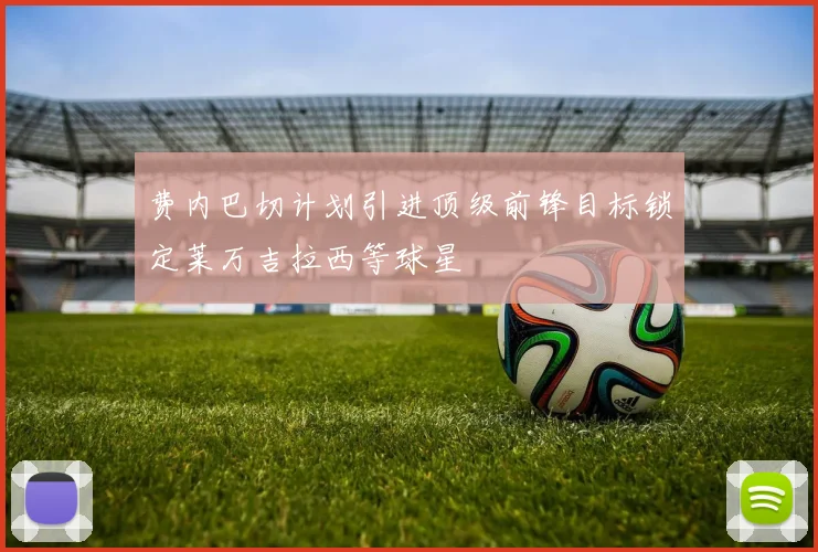 费内巴切计划引进顶级前锋目标锁定莱万吉拉西等球星